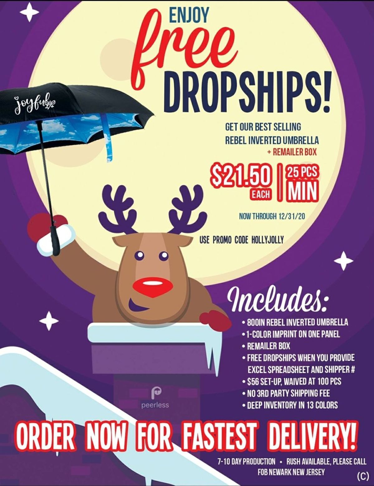 Get our most popular inverted umbrella +... Peerless Umbrella