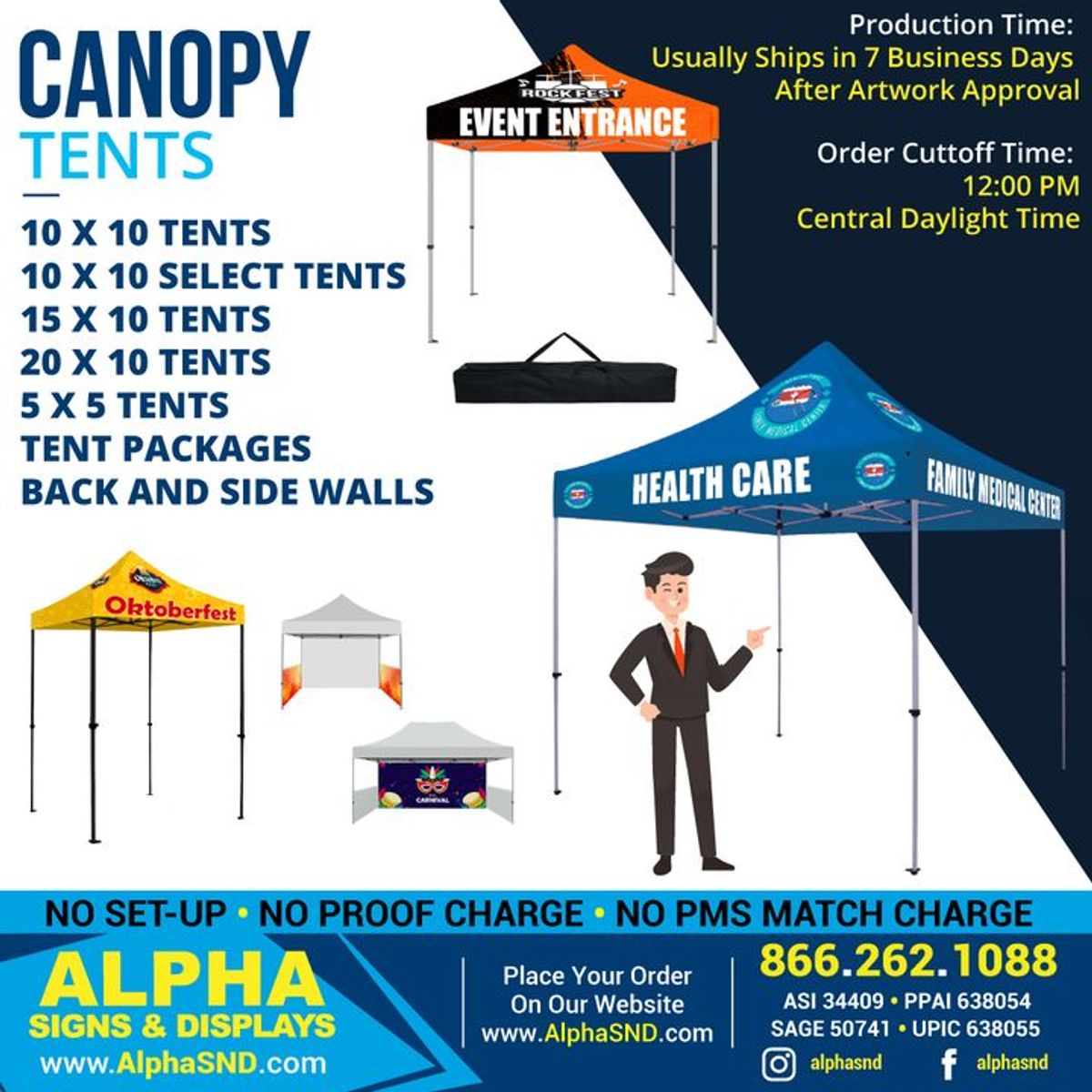 Our tents are perfect for outdoor events... Alpha Signs And Displays