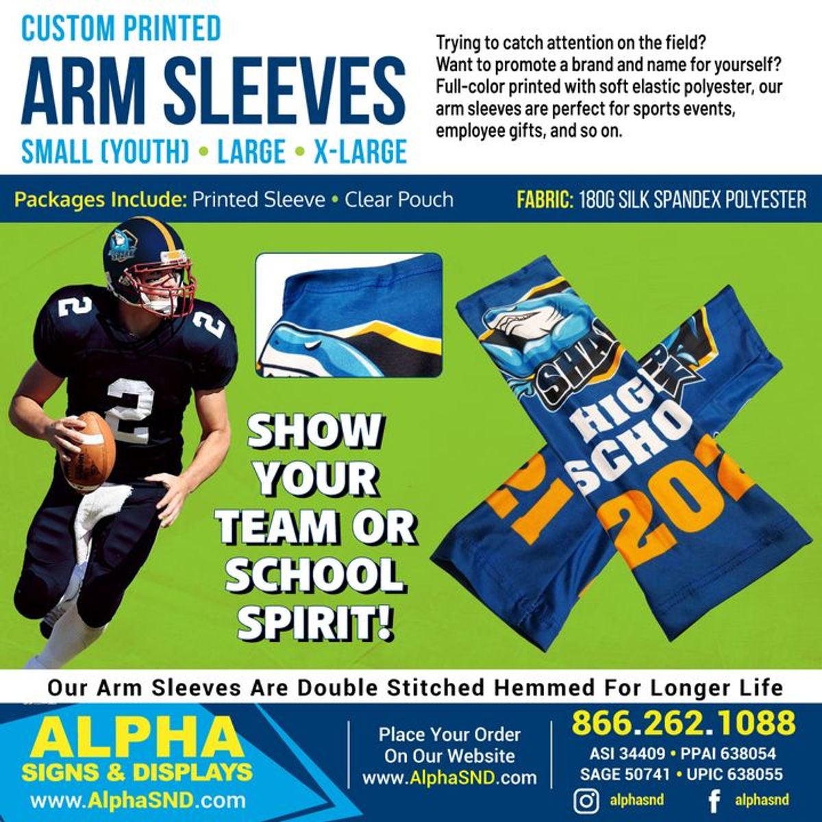 Custom Printed Arm Sleeves... Alpha Signs And Displays