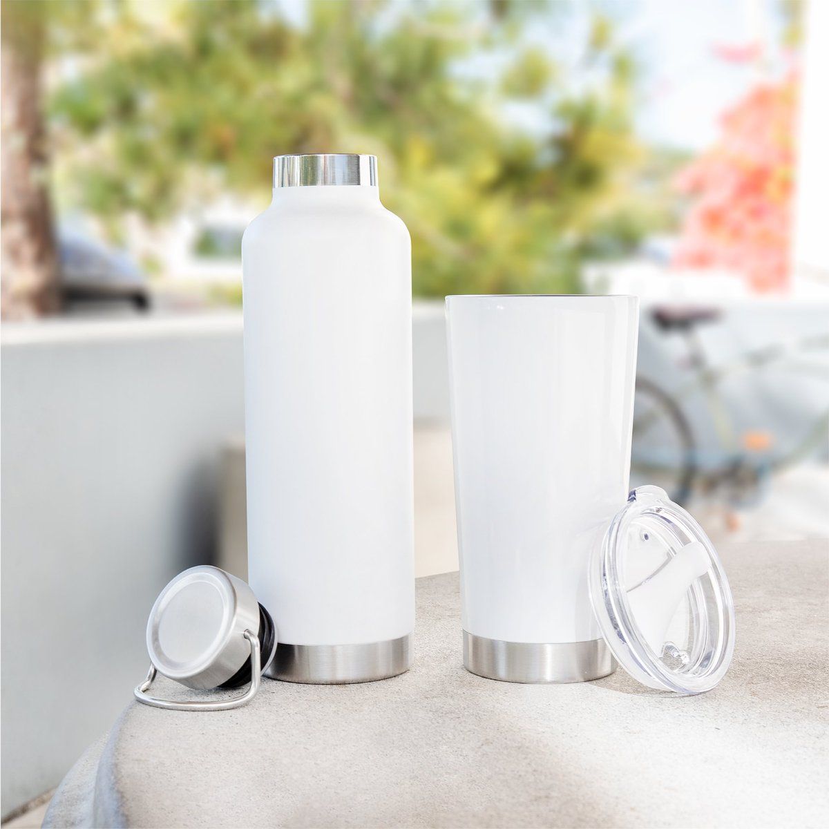 The 24 oz h2go journey water bottle and ETS Express