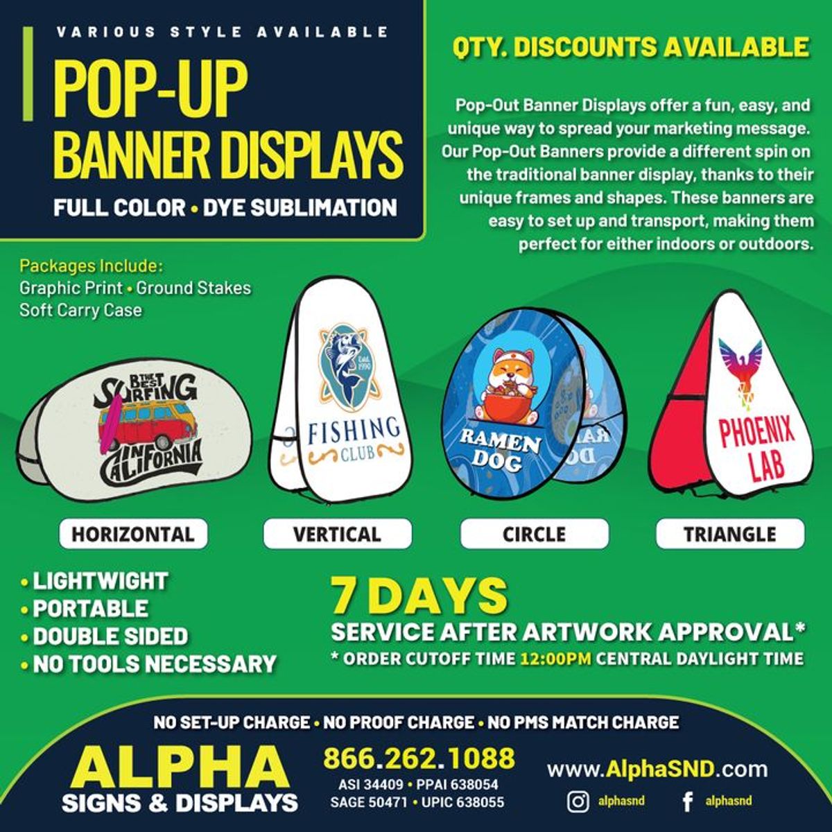 POPOUT BANNER DISPLAYS... Alpha Signs And Displays