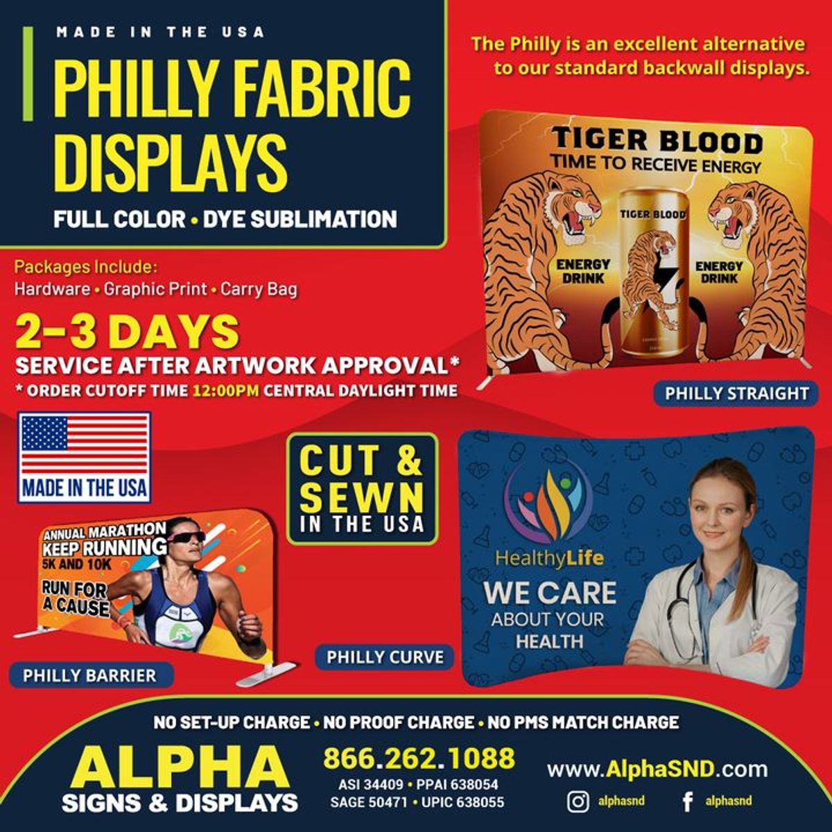 Philly Fabric Displays Made in the USA... Alpha Signs And Displays