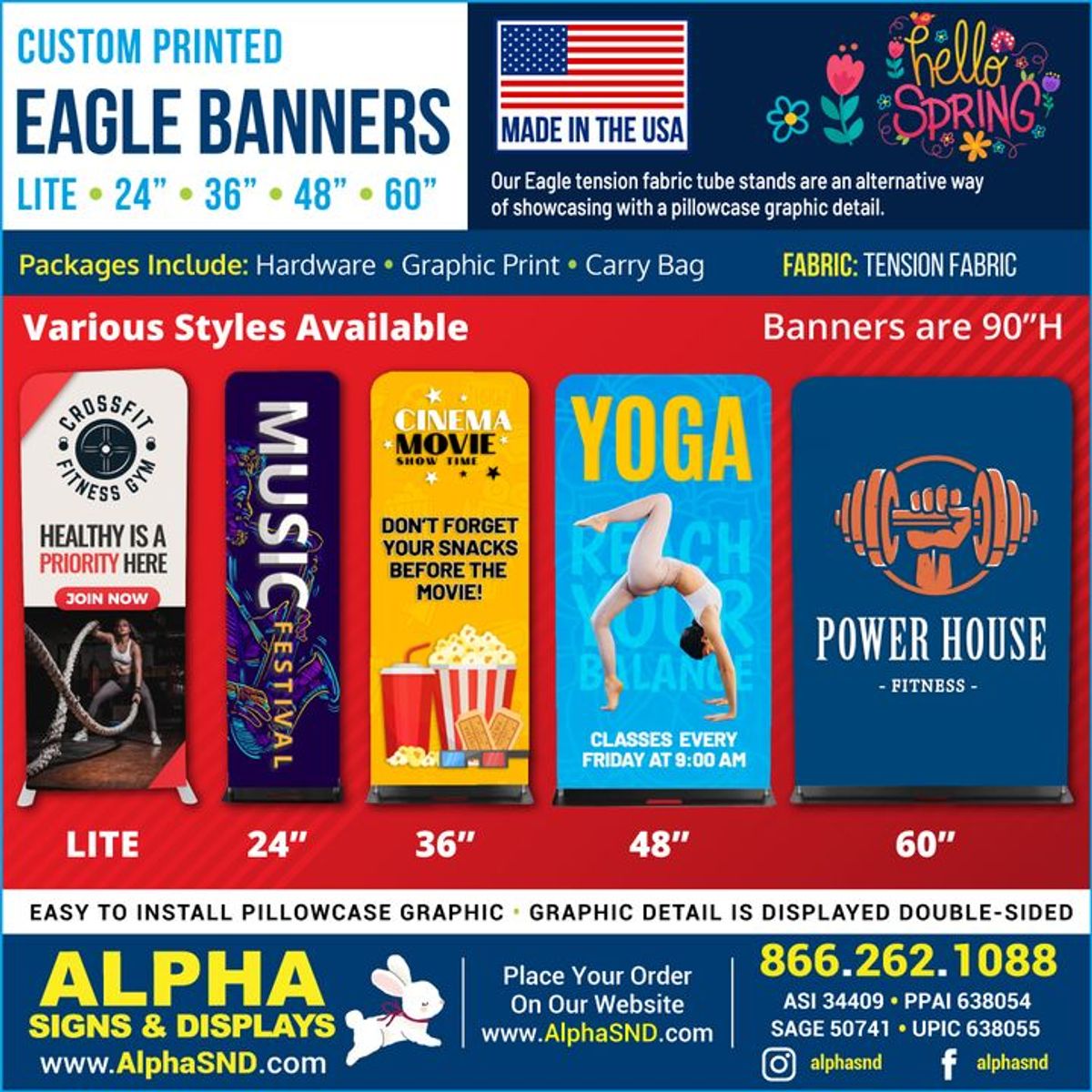 Our Eagle tension fabric tube stands are... Alpha Signs And Displays