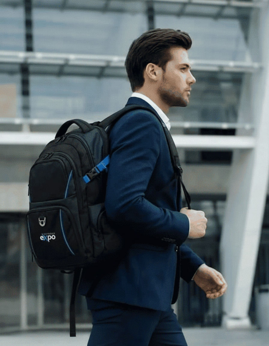 17 laptop backpack 37416 ELEPHANTOM 16"/17" Large(Fit 17" Laptop) Fashionable leather film splicing durable nylon fabric Waterproof Travel Laptop Backpack 17 inch